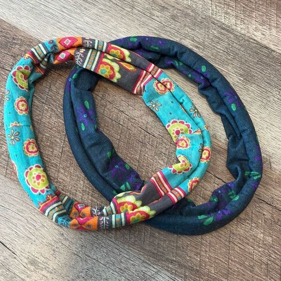 Headbands Set of 2 Elastic Floral - Picture 2 of 4